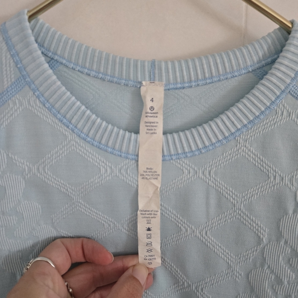 Lululemon Rest Less Pullover Long Sleeve Top Swiftly Heathered Caspian Blue 4 - Picture 4 of 7